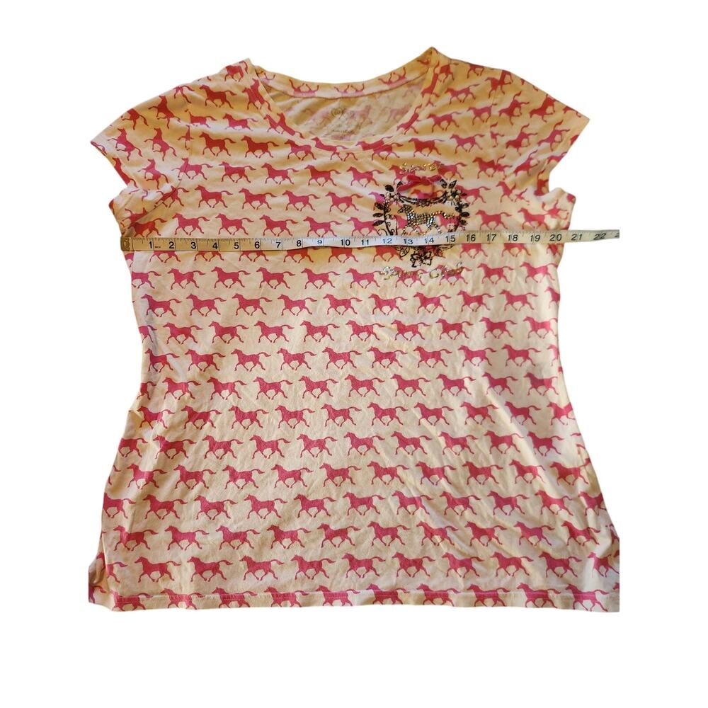 Victoria's Secret Vintage fitted Tee Rare Pink DEADSTOCK size XL Horse girl y2k